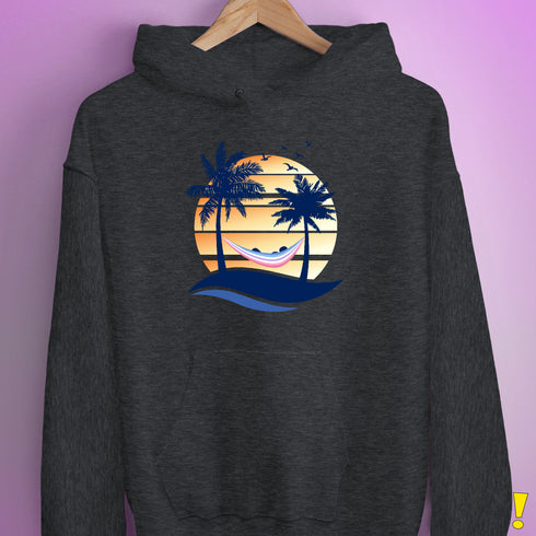 Bigender Pride Hammock Summer Beach Sunset Hoodie